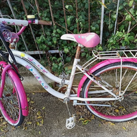 Bicicletta rosa 24 con portapacchi