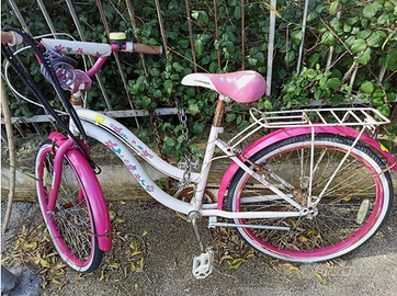 Bicicletta rosa 24 con portapacchi