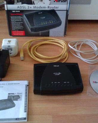 Modem -Router ADSL 2+ TRUST MD-4050 + spinotto ads