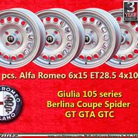 4 cerchi Alfa Romeo GTA 6x15 ET28.5 Giulia 105 Ber