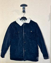 Giacca in velluto blu con interno sherpa bambino