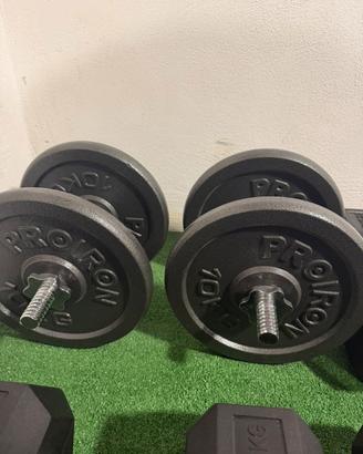 MANUBRI REGOLABILI con DISCHI PROIRON 40 kg totali