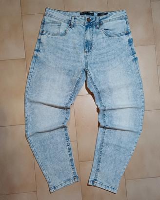 Jeans Slim Azzurri Tapered Cropped Vintage Y2K 
