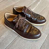 Scarpa in vera pelle marrone uomo