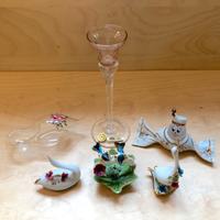 Soprammobili da collezione in ceramica e vetro