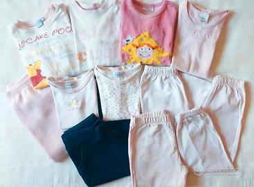 11 pigiami spaiati bambina 18/36 mesi