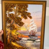 Quadro con ambra vera baltica