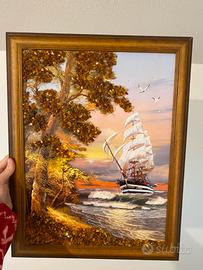Quadro con ambra vera baltica