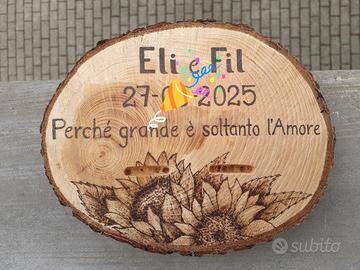 Portafedi di legno personalizzato col pirografo 😊
