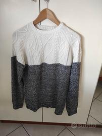 Maglione bianco e grigio