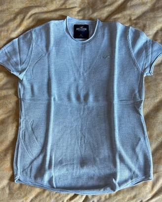 Maglia T-Shirt Hollister Grigia Texture Lavorata T