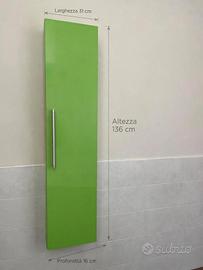 Colonna Bagno Pensile Verde 136x31x16 5 ripiani  s