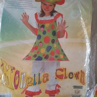 Vestito Carnevale clown bambina 5-7 anni