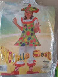 Vestito Carnevale clown bambina 5-7 anni