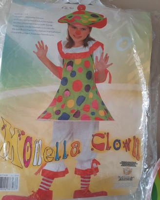Vestito Carnevale clown bambina 5-7 anni
