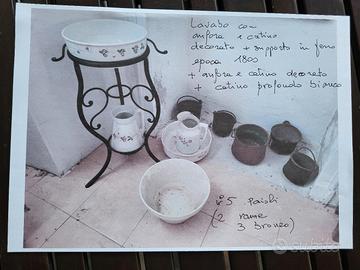 porta catino e paioli d'epoca