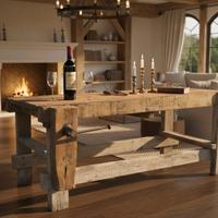 Tavolo Bancone Antico da Falegname 73x184