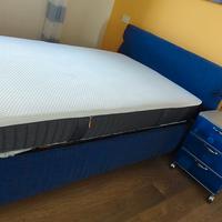 Letto imbottito con contenitore una piazza e mezza