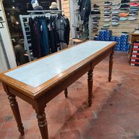 Tavolo in Legno e Marmo di Carrara