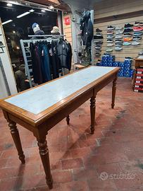 Tavolo in Legno e Marmo di Carrara