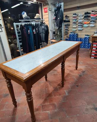 Tavolo in Legno e Marmo di Carrara