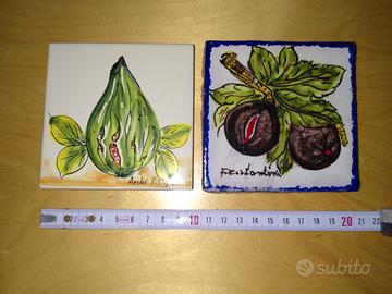 Piastrelle in terracotta  decoro frutto del fico