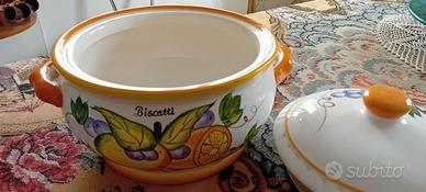 Biscottiera in ceramica