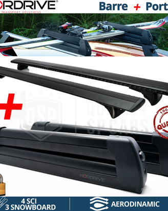 Barre Tetto + Portasci per Fiat Panda 3 Omologato