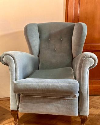 Coppia Poltrone Velluto Blu
