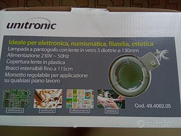 lampada da laboratorio con lente ingrandimento