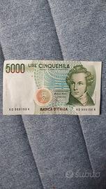 Banconota Rarissima 5000 lire 4 gennaio 1985