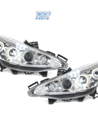 FARI PEUGEOT 207 06-12 OCCHI ANGELICI FONDO CROMAT