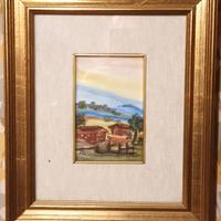 Quadri olio su tela con paesaggio rupestre firmati