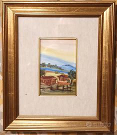 Quadri olio su tela con paesaggio rupestre firmati