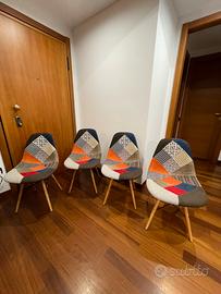 Set 4 Sedie Design Patchwork – Stile Eames