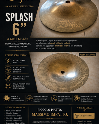 Splash Zildjian Avedis 6 Pollici – Piatto Batteria