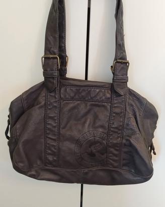 Borsa originale NAPAPIJRI, pelle marrone scura