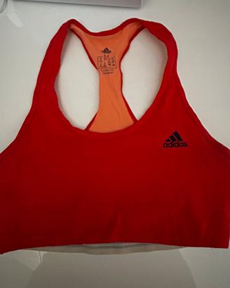 Top sportivo adidas climalite rosso/arancio tg M
