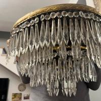 Lampadario vintage Sciolari in ottone e cristallo