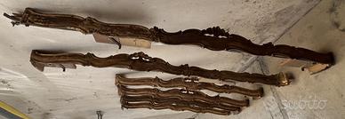 5 Mantovane per tende in legno dorato stile ‘700