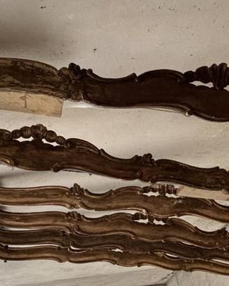 5 Mantovane per tende in legno dorato stile ‘700