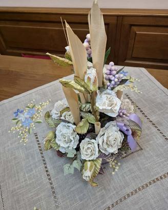 CENTROTAVOLA ARTIGIANALE SHABBY CHIC - FIORI IN ST