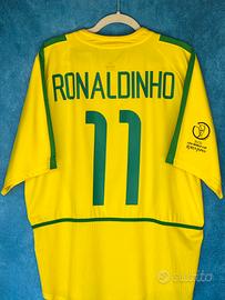 Maglia brasile 2002 Ronaldinho 11 Originale