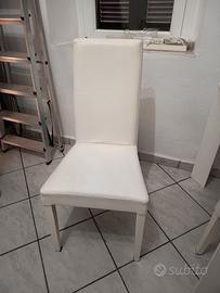 N 4 sedie ecopelle bianca