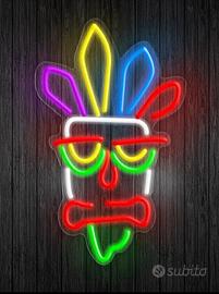 Maschera Tiki Neon LED Crash Bandicoot nuova