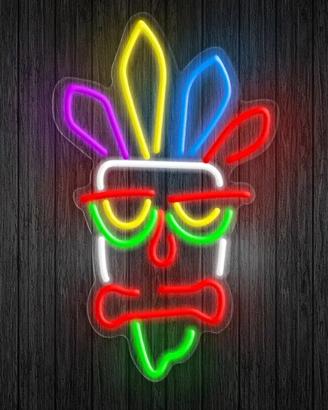 Maschera Tiki Neon LED Crash Bandicoot nuova