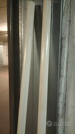 bastone tenda doppio binario. Legno bianco. 