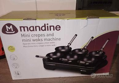 Cucina mini wok  e crepe piastra elettrica