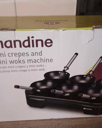Cucina mini wok  e crepe piastra elettrica