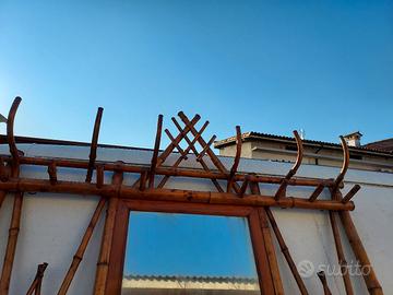 attaccapanni in bambu con specchio